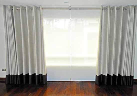 Cortinas de Tela con Barras de Acero